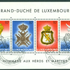 Luxemburg – M BL  14 40-årsdagen av vapenstillestånder 1945, block kpl stpl