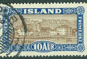 Island – F  169 Vyer och byggnader, 10 aur stpl