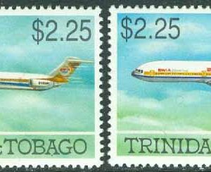Trinidad & Tobago – M  639-640 Flygplan tillhörande British West Indian Airways (BWIA), 2 kpl **