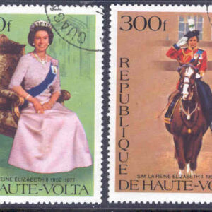 Övre Volta – M  676-677 Elisabeth II 25 år på tronen, 2 ol stpl