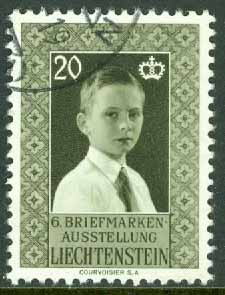 Liechtenstein – M  352 Frim.utställning, arvsprins Hans-Adam, 1 kpl stpl