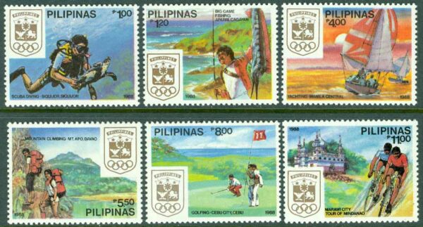 Filippinerna - M 1862-1867 Olympiska veckan i Filippinerna 1988, 6 kpl **