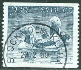 F 1395 Fåglar vid vatten 2.30 kr. STOCKHOLM KLARA 23.2.68  (A/U)