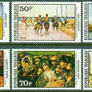 Togo – M 1324-1329 A Minnesdagar för konstnärer, 6 kpl **