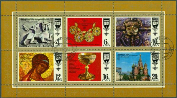 Sovjet - M 4655-4660 Mästerverk i gammalrysk kultur, miniark kpl stpl