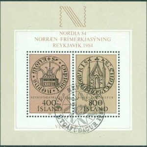 Island – F BL   4 Frimärksutställningen Nordia 84 I, block stpl
