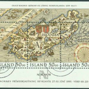 Island – F BL  12 Frimärksutställningen Nordia 91 III, block kpl stpl