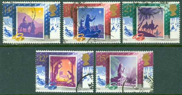 England - M 1180-1184 Jul 1988, julkort, 5 kpl stpl
