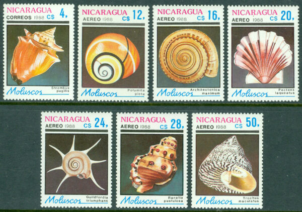 Nicaragua - M 2887-2893 Musslor och havssnäckor, 7 kpl **