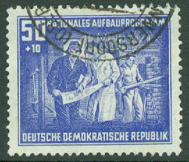 DDR – M  306 Nationellt uppbyggnadsprogram, Berlin, 50 + 10 Pf stpl