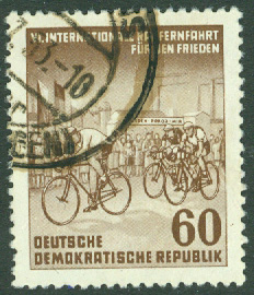 DDR – M  357 Int. Fredsloppet på cykel Prag – Berlin – Warszawa 1953, 60 Pf stpl