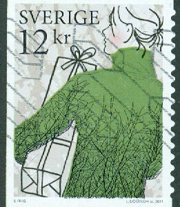 F 2866 Utrikes julpost, 12 kr stpl