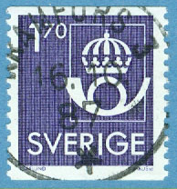 F 1396 Postens emblem, 1.40 kr. KRAMFORS 3  16.10.87  (Y/Å)