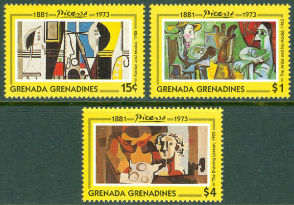 Grenada Grenadines - M 1717-1719 Målningar av P. Picasso (1881-1973), 3 kpl **
