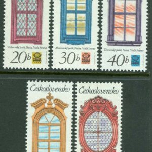 Tjeckoslovakien – M 2364-2368 Frim.utst. Praga 1978 – Historiska pragfönster, 5 kpl **