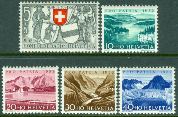 Schweiz - M  570-574 Pro Patria 1952, 5 kpl **