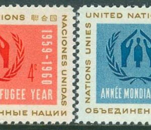 FN New York – M   82-83 Världsflyktingåret 1959-60, 2 kpl **