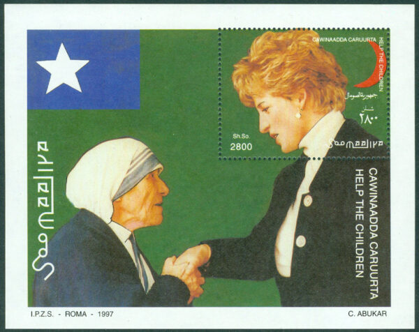 Somalia - M BL  45 Prinsessan Diana och Moder Teresa, block **