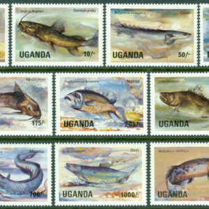 Uganda – M  412-415, 417-422 Fiskar, 10 ol **