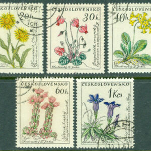 Tjeckoslovakien – M 1234-1238 Blommor, 5 ol stpl
