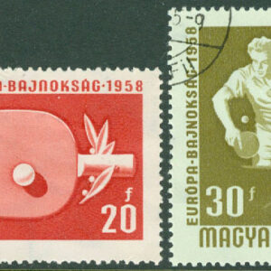 Ungern – M 1542-1543 EM i bordtennis i Budapest 1958, 2 ol stpl