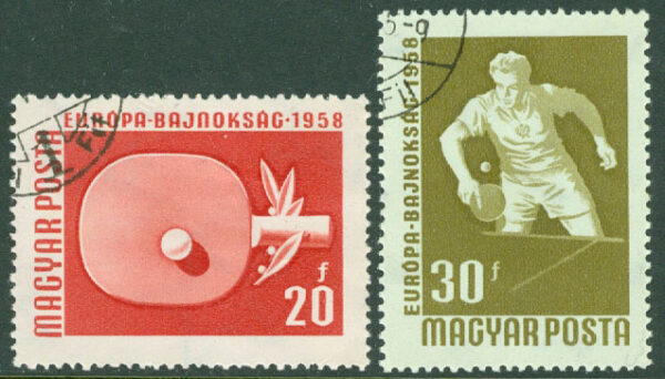 Ungern - M 1542-1543 EM i bordtennis i Budapest 1958, 2 ol stpl
