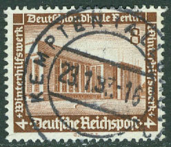 Deutsches Reich – M  638 Vinterhjälp, Deutschlandhalle i Berlin, 8 + 4 Pf stpl