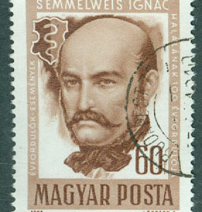 Ungern – M 2163 A Ignaz Semmelweis (1818-1865), upptäckt av orsaken till barnsängsfeber, 1 kpl stpl