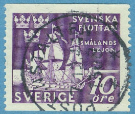 F  353A Svenska flottan 10 öre. POSTANSTALTEN 1308 7.12.44 ** (Nynäshamn 1)
