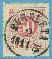 F   26 Ringtyp tandn. 14, 50 öre. FOGELSTA 2.11 1875  (E/Ög), ktt
