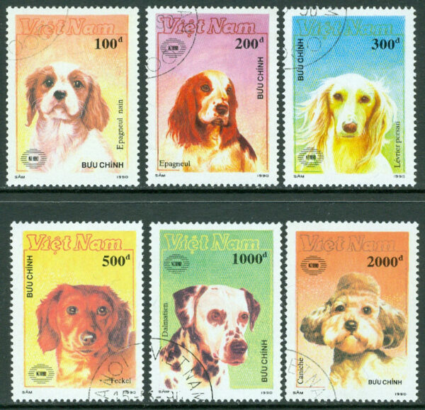 Vietnam - M 2168-2173 Int. Frim.utst. NEW ZEELAND 90, hundar, 6 ol stpl