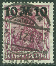 Deutsches Reich – M  157 I Påtryck på Germania 10 M stpl