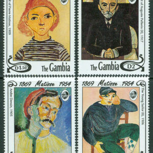 Gambia – M 1794-1797 Målningar av Henri Matisse (1869-1954), 4 kpl **