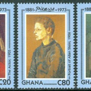 Ghana – M 1877-1879 Målningar av P. Picasso (1881-1973), 3 kpl **