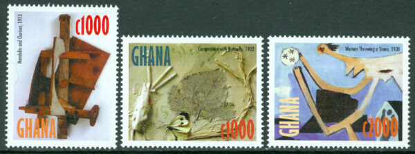 Ghana - M 2863-2865 Målningar av P. Picasso (1881-1973), 3 kpl **