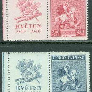 Tjeckoslovakien – M  490-491 Ettårsdagen av majupproret 1945, 2 kpl + Zf **