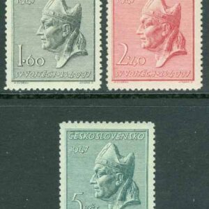 Tjeckoslovakien – M  515-517 Den helige Adalbert död 950 år, 3 kpl **