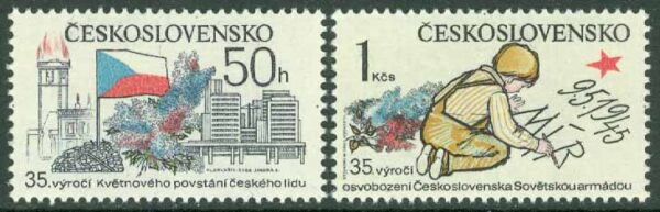 Tjeckoslovakien - M 2567-2568 35-årsjubileum för Prags uppror och befrielse, 2 kpl **