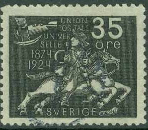 F  217 Världspostföreningen, 35 öre. Välcentrerat, fin tandning