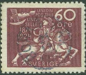 F  221 Världspostföreningen 60 öre stpl. Välcentrerat, fin tandning