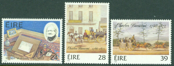 Irland - M  608-610 300-årsminnet av William Mulreadys och Charles Bianconis födelse, 3 kpl **