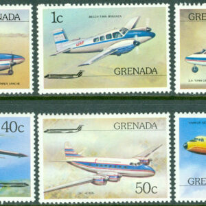 Grenada – M  783-788 Flygplan bla Beech Twin Bonanza, 6 kpl **