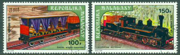 Madagaskar - M  689-690 Gamla järnvägar, 2 kpl stpl