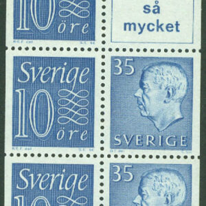 Sverige – F  425SX6 mfl Gustav VI Adolf + Ny siffertyp, häftesblock kpl ur HA 11 RV **