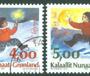 Grönland – F  279-280 Julfrimärken 1995, 2 kpl stpl