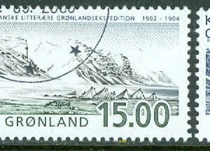 Grönland – F  394-395 Danska litterära grönlandsexpeditionen 100 år, 2 kpl stpl