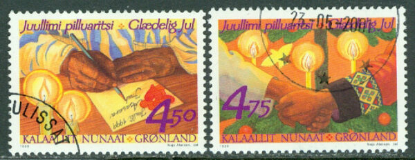 Grönland - F  344-345 Julfrimärken 1999, 2 kpl stpl