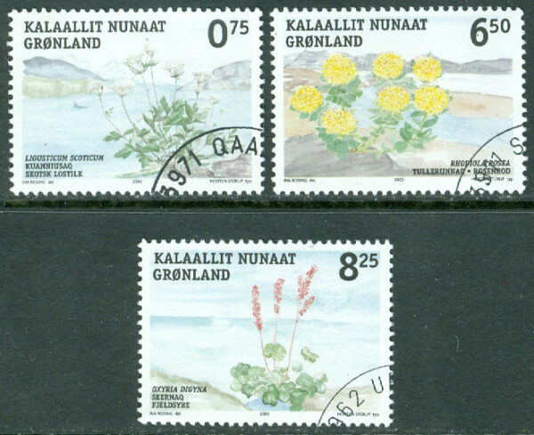 Grönland - F  440-442 Ätliga växter II, 3 kpl stpl