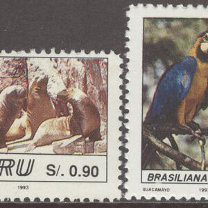 Peru – M 1494-1495 Naturskyddsområden, Blågula Ara och Sydamerikansk Pålssäl, 2 kpl **