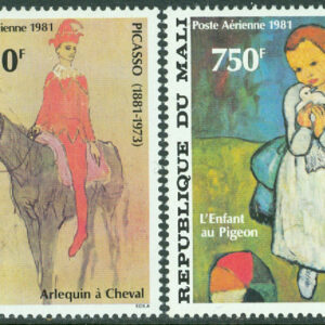 Mali – M  876-877 Picassos födelse 100 år. Harlekin till häst, barn med duva, 2 kpl **